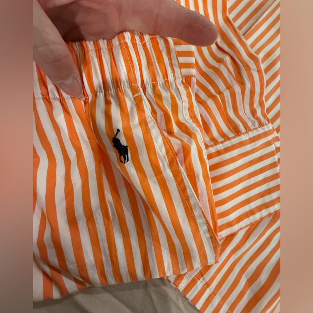 Polo by Ralph Lauren Orange and White Striped Women's Pajama Set - Picture 5 of 16